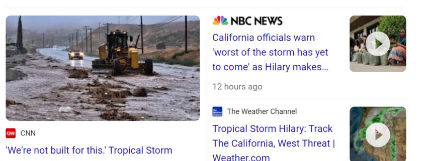News Headlines report California and Mexico in destress from the the hurricane Hilary causing many homes and businesses to be in need of professional flood mitigation.