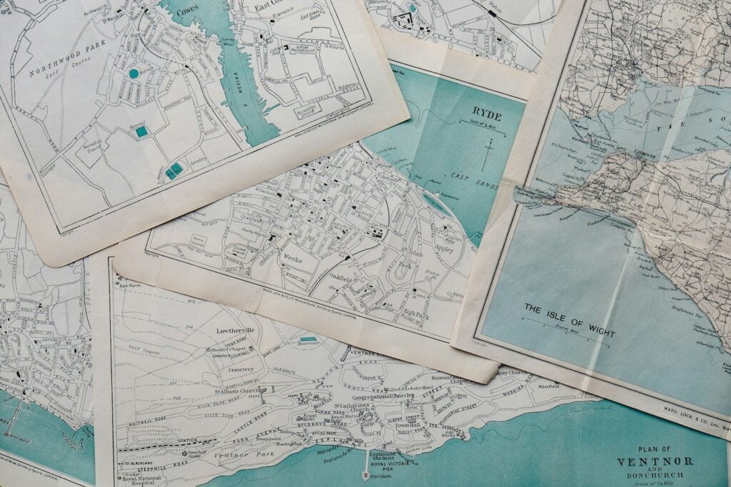 White and green state maps for san diego county