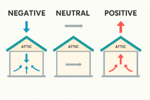 Air always moves from high pressure to low pressure, which means any contaminants in those areas will be sucked into living spaces floating freely in the air.