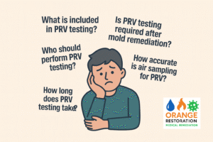 A homeowner plagued by questions: “what is included in prv testing? ” "is prv testing required after mold remediation? " "who should perform prv testing? " "how long does prv testing take? " "how accurate is air sampling for prv? "