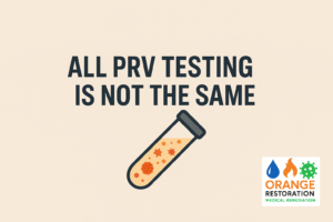 All post-remediation testing is not the same. Post-remediation verification testing being performed to evaluate particle levels and indoor air quality after mold removal.